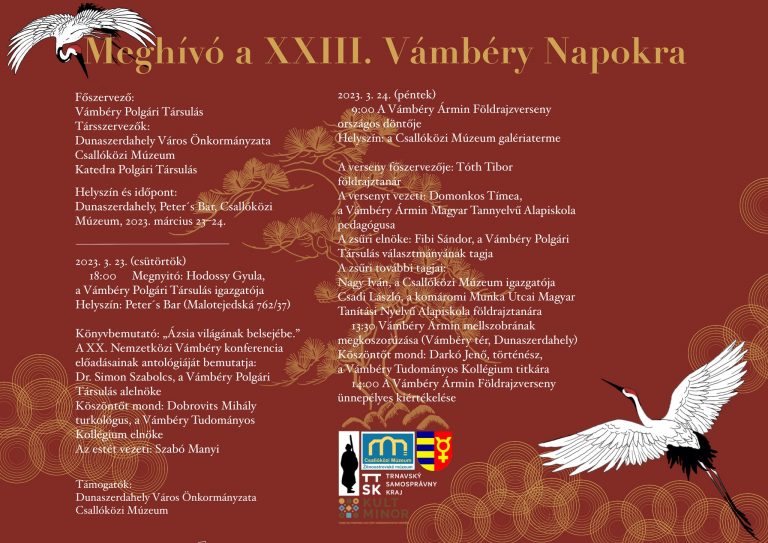 Meghívó XXIII: Vámbéry Napokra