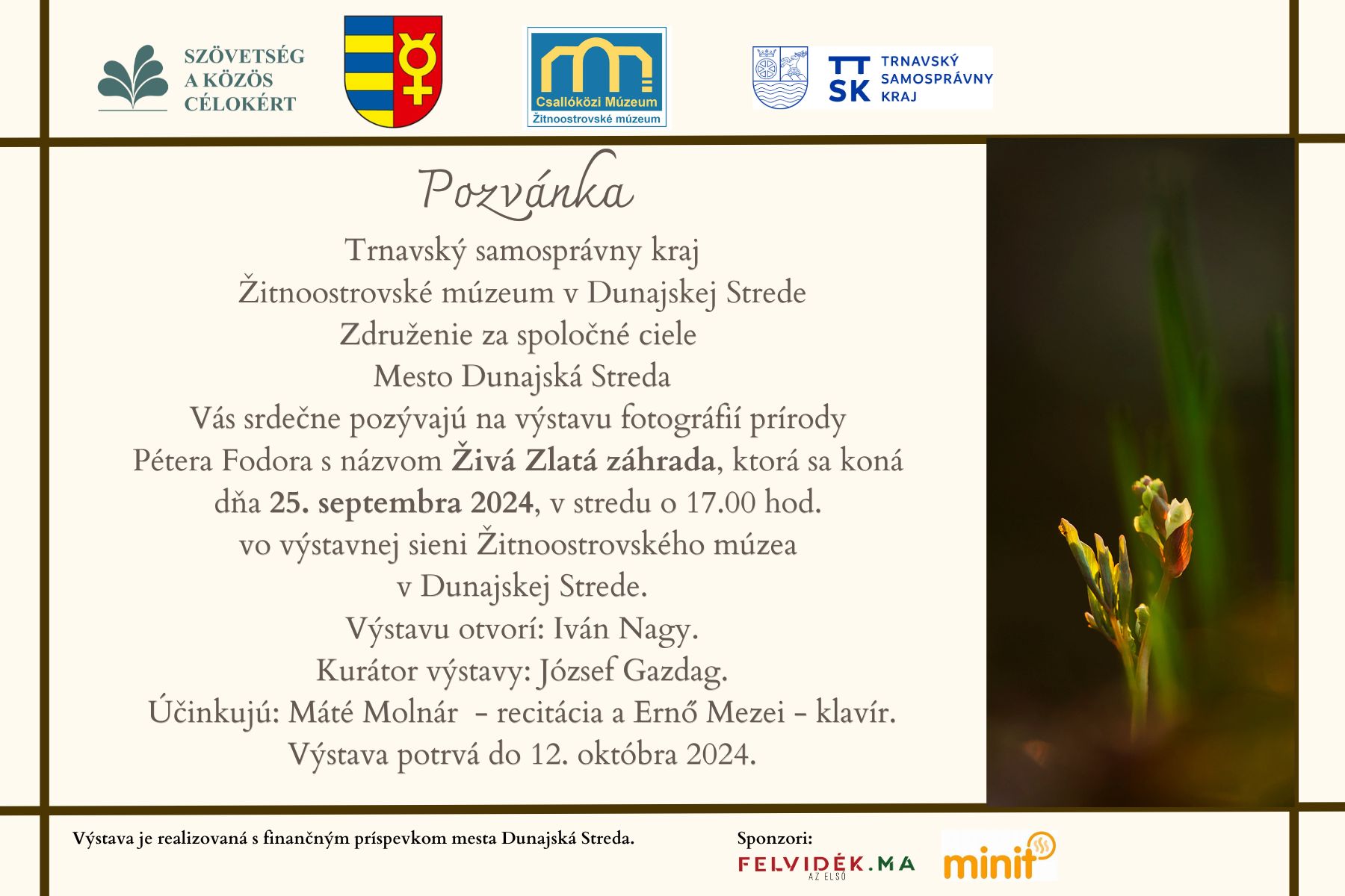 Výstava potrvá do 7. 11. 2024.